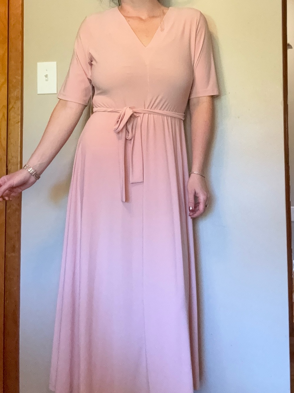 NWT Nordstrom Preston & York Sydney Maxi Dress - Rose Pearl - Size L - Picture 4 of 4